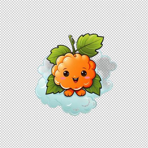 Premium Psd Cartoon Logo Cloudberry Juice Isolated Backgro