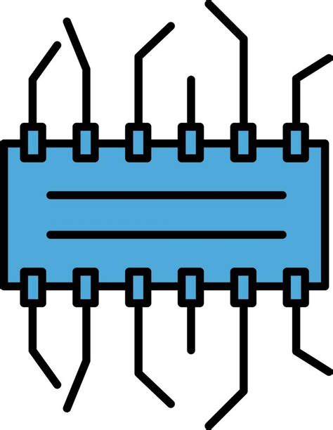 Integrated Circuit Chip Icon In Blue Color Vector Art At Vecteezy