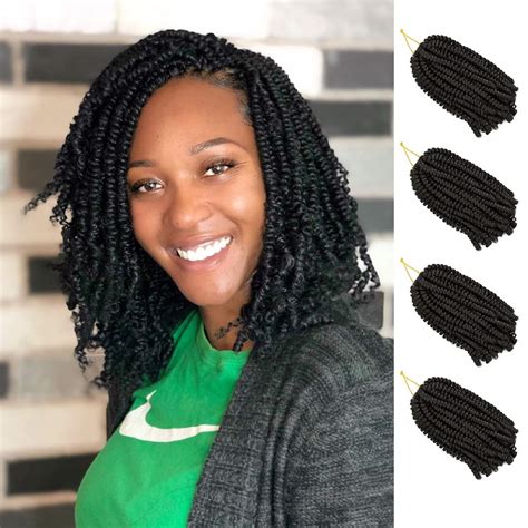 4 Packs Spring Twist Crochet Hair 8 Inches Braiding India Ubuy