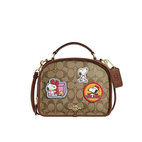 【2色】coach X Peanuts 史努比聯名款盒子包 手提單肩斜挎包 Coach包包 蔻馳台灣官網線上購物