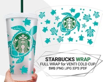 Sea Turtles Svg Wrap For Starbucks Venti Cold Cup 24 Oz Etsy