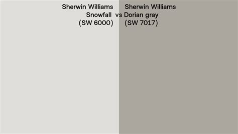 Sherwin Williams Snowfall Vs Dorian Gray Side By Side Comparison