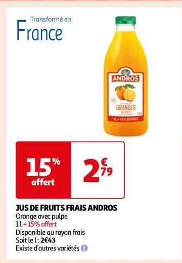 Promo Jus De Fruits Frais Andros Chez Auchan Icatalogue Fr