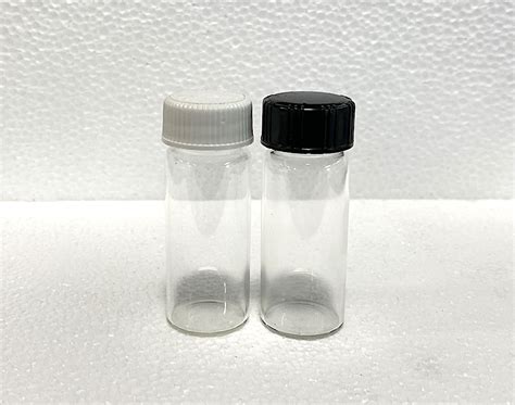 15ml Screw Top Glass Vials Clear With White Black Cap Bacteriostatic Water Supply Co Australia