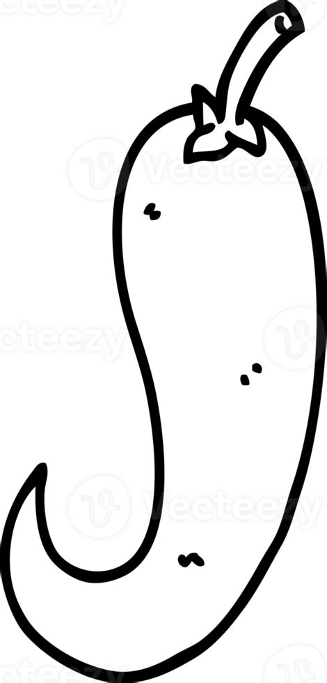Line Drawing Cartoon Red Hot Chilli Pepper Icon PNG