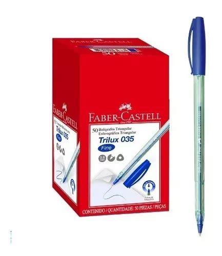 Boligrafo Faber Trilux Tinta Seca 035 P Fina 0 8mm Azul X50 Cuotas