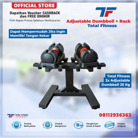 Promo Alat Olahraga Adjustable Dumble 25 Kg Rack Total Fitness Cicil