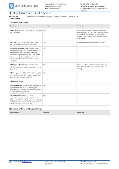 Quality Control Template Free Printable Templates