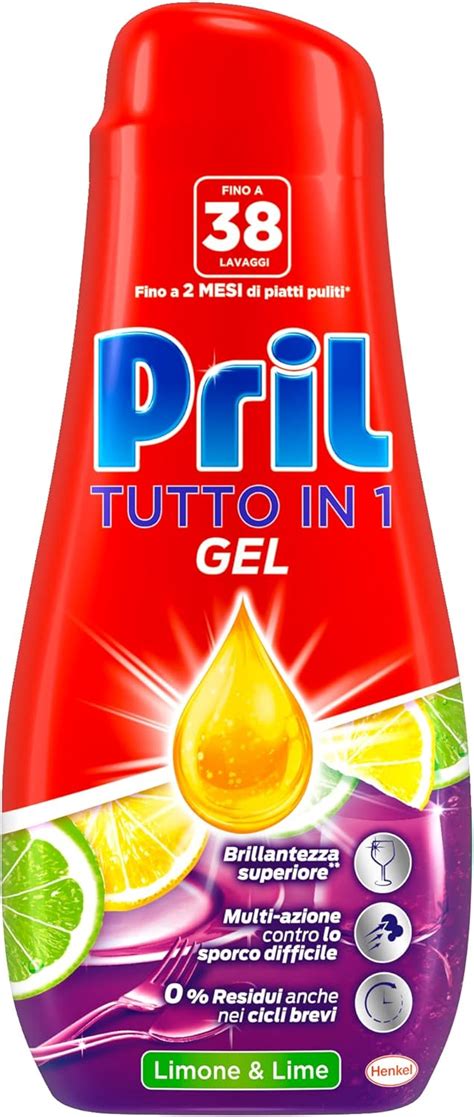 Pril Gel All In One Limone Detersivo Lavastoviglie Liquido Multi Azione