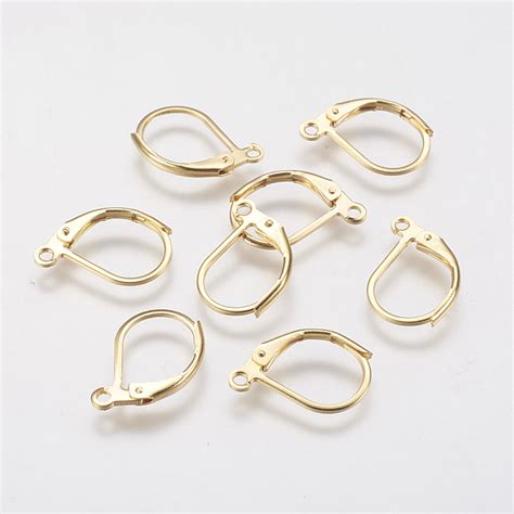 Honeyhandy 304 Stainless Steel Leverback Earring Findings With Loop