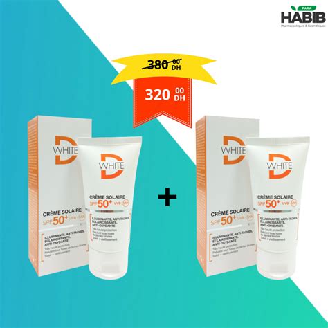 Pack dwhite Crème Solaire Invisible teinte Spf50 50ml