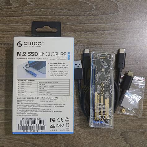 Box ổ Cứng Ssd M2 Nvmesata Orico Tcm2m C3 Chuyển Ssd M2 Pciengff To Usb Type C Làm ổ Cứng