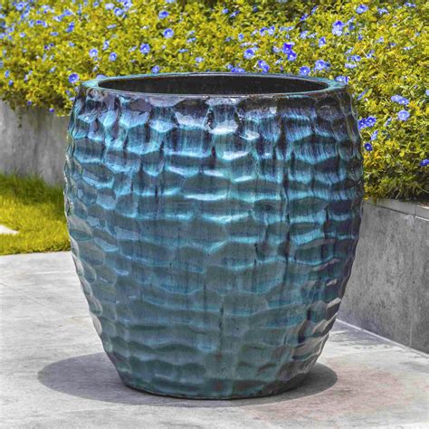 Kowloon Mediterranean Blue Outdoor Planter , Denver CO