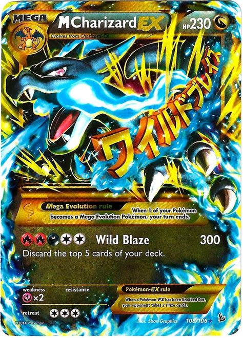 Carta De Mega Charizard EX 108 XY Resistente A Las Llamas De