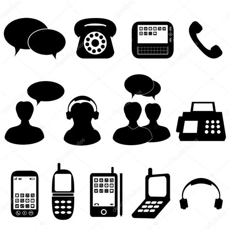 Telephone And Communication Icons Stock Vector Soleilc