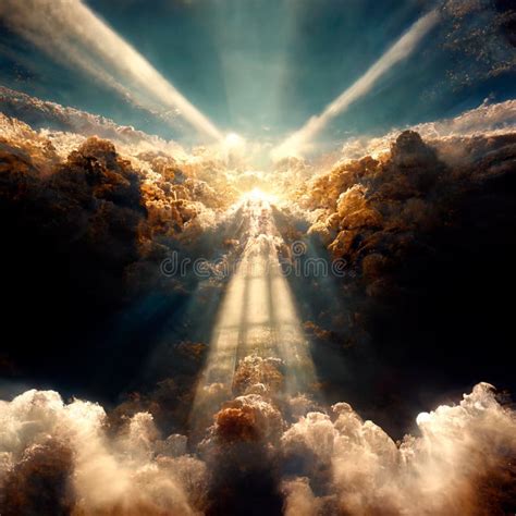 Gates Of Heaven With Rays Of God`s Light Coming Out Of Paradise Generative Ai Generative Ai