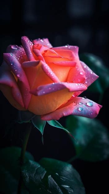 Premium Ai Image A Rose With Water Droplets On It