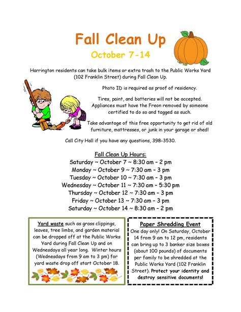 Fall Clean Up Flyer Template Printable Word Searches