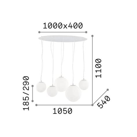 Ideal Lux 043562 MAPA BIANCO E27 Pendelleuchte Dimmbar Weiss