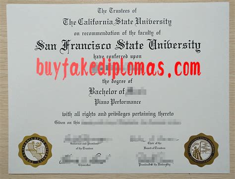 Fake San Francisco State University Diploma | Buy Fake Diplomas, High ...