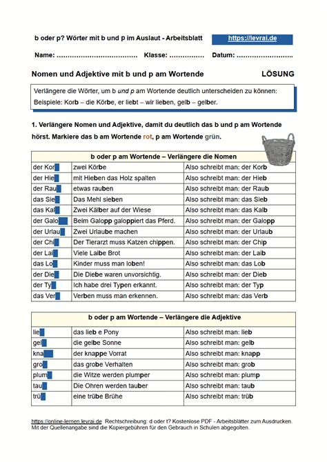 B Oder P Unterscheiden Mit Bungen Und L Sungen