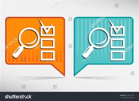 Magnifying Glass Checklist Orange Blue Pointer Stock Vector (Royalty ... 