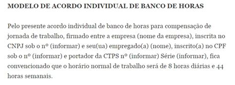 Banco De Horas Compensação De Horas