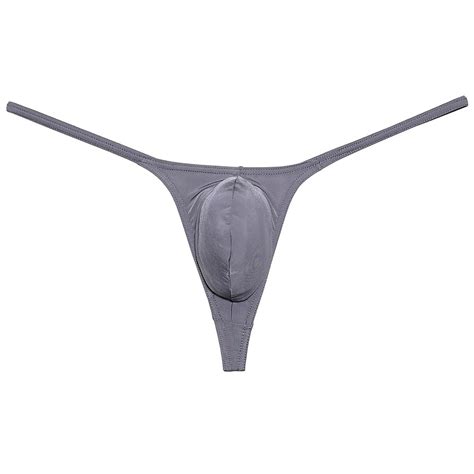 Botmois Mens Minimum Coverage T Back Pouch Enhancing Thong Shiny Bikini