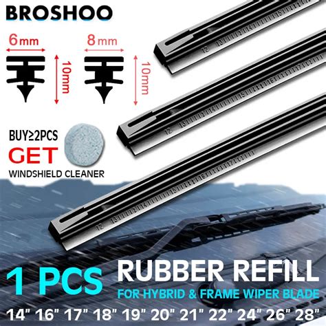 Broshoo Pcs Mm Mm Car Windscreen Wiper Blade Insert Rubber Strip