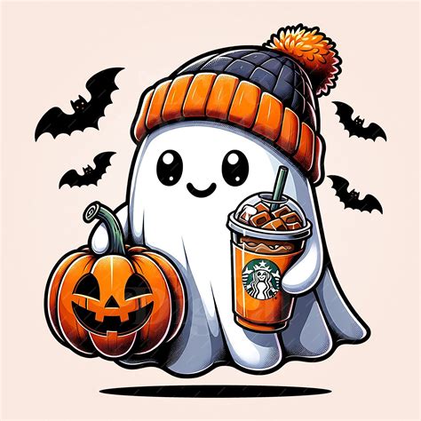 Cute Ghost Png Halloween Png Coffee Png Bougie Png Bougie Ghost