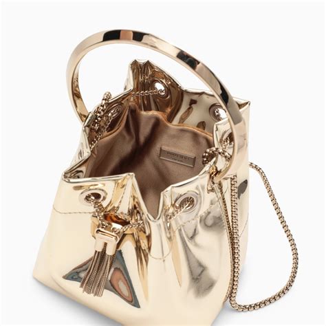 Jimmy Choo Bon Bon Gold Bucket Thedoublef