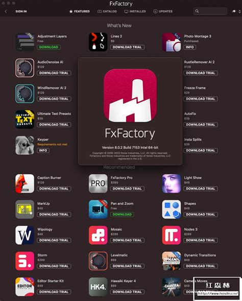 【fcpx插件】mac电脑fcpxaepr超强视觉特效插件包 Fxfactory 802 全功能版 红森林