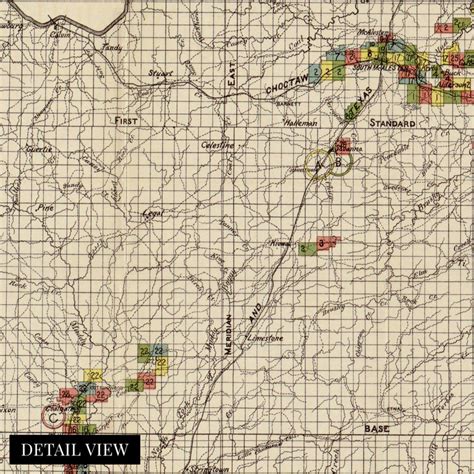 1900 Choctaw Nation Indian Territory Map Vintage Map Of Etsy