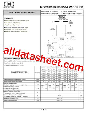 Mbr W Datasheet Pdf Good Ark Electronics