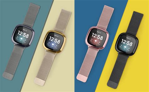 Amazon Tobfit Pack Metal Bands Compatible With Fitbit Versa