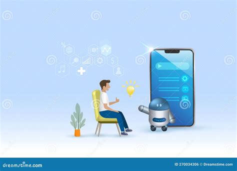 Ai Chat Chatting With Man Provide Smart Solution Idea On Tablet