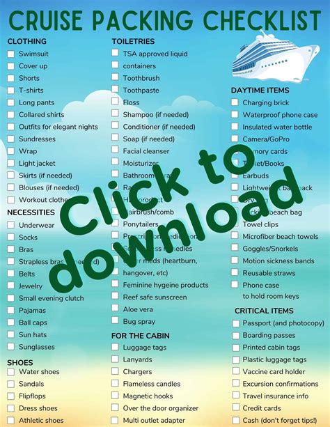 Cruise Packing List Ultimate 2023 Checklist [with Printable 44 Off