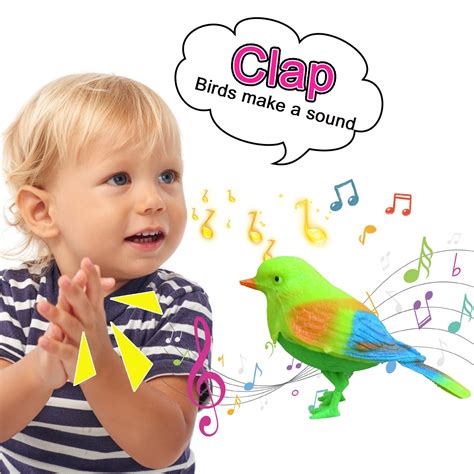 Fridja Singing And Chirping Bird Sound Activated And Battery Operated Parakeet Parrot Cage Toy