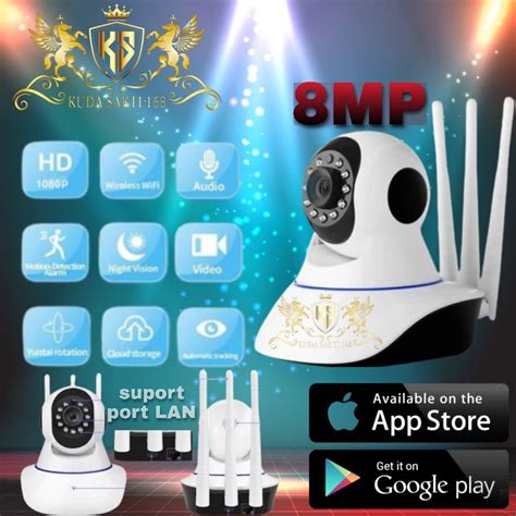 Jual IP cctv ip cam v380pro 8mp wifi full hd 1080p 3antena wireless ...