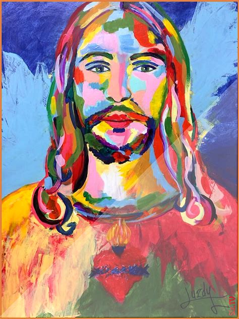 Abstract Jesus Painting Art Board Print By Kinseykate - Painting Art ...