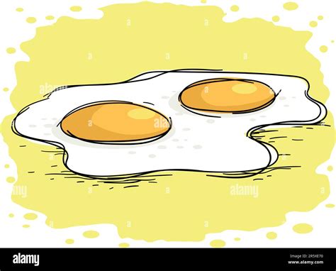 Hot Fried Eggs Vector Illustration Stock Vector Image Art Alamy