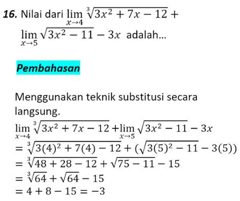 Contoh Soal Limit Fungsi Aljabar Lengkap Dengan Pembahasannya Latiseducation