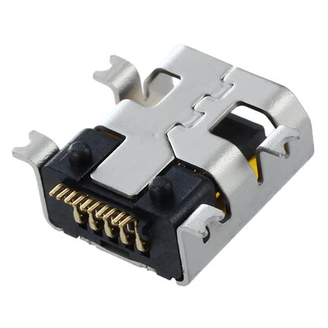 Hhtl Pcs Female Mini Usb Type B Pin Smt Smd Mount Jack Connector