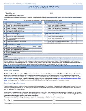 Fillable Online University Of Arkansas Fort Smith AAS CADD GIS GPS