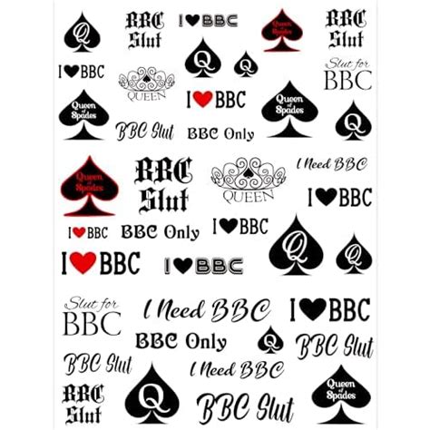 40 Kinky Temporary Tattoos Queen Of Spades Bbc Slut Bbc Only Adult Erotic Sex