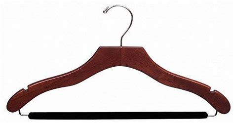 International Hanger Wavy Walnut Wood Suit Hanger With Flocked Non Slip