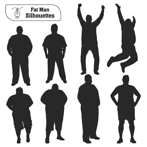 Premium Vector Fat Man Silhouettes Vector Collection