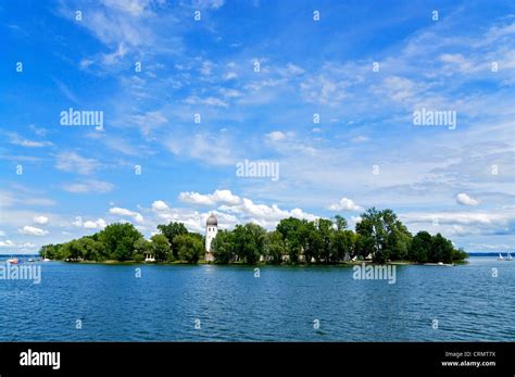 Fraueninsel Island on Lake Chiemsee in the Bavarian Alps Stock Photo ...