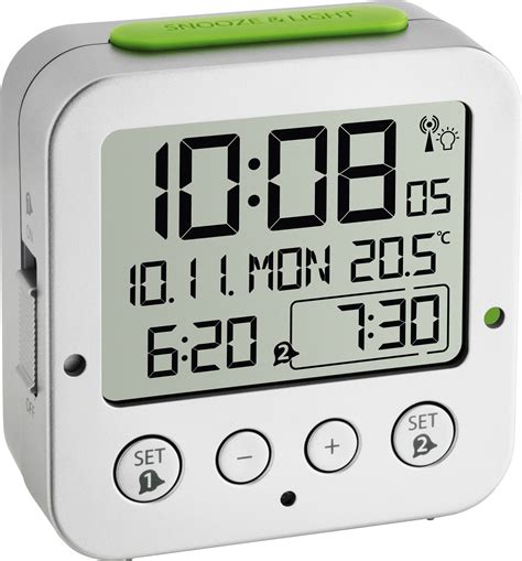 Buy Tfa Dostmann Radio Alarm Clock Silver Alarm Times