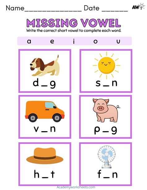 Short Vowel Words Cvc Worksheets Pdf Academy Worksheets